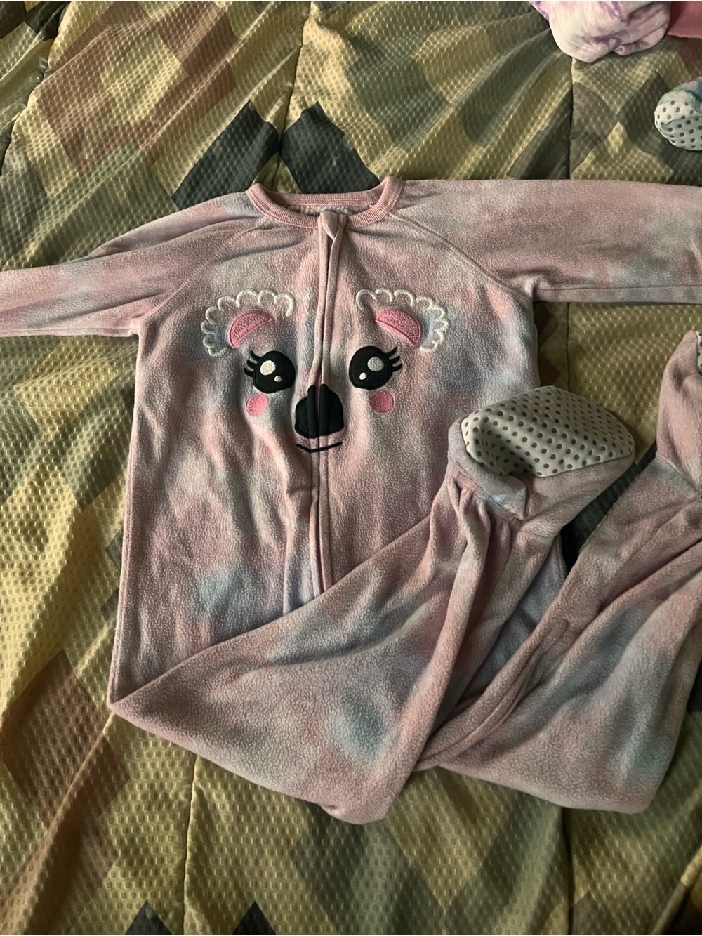 Cozy Pink Koala Kids One-Piece Footie Pajamas